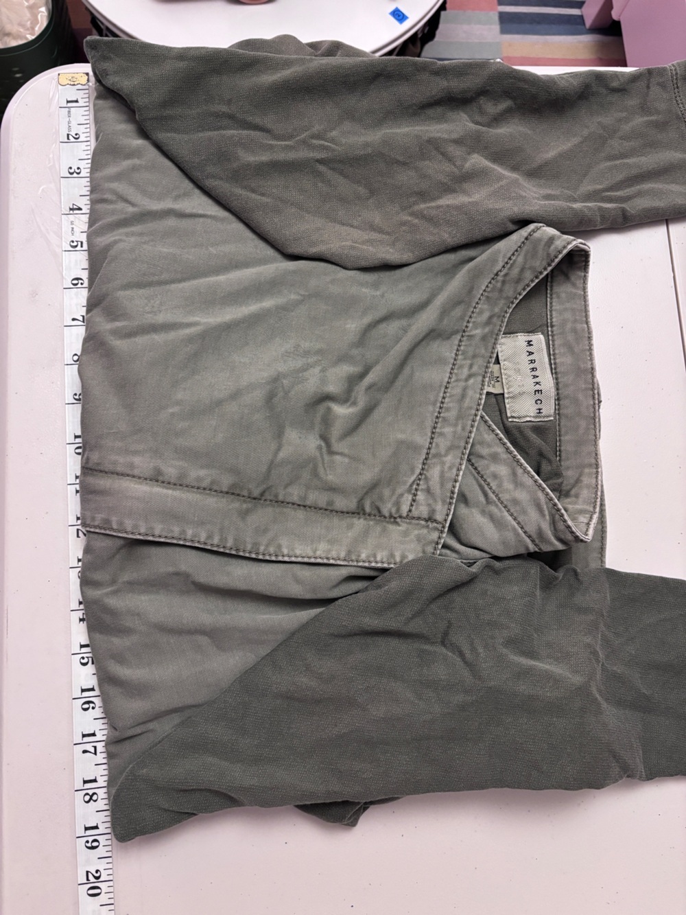 Y2K Anthropologie Marrakech Military Field Jacket Size Medium Moto Utility Green - Picture 6 of 11